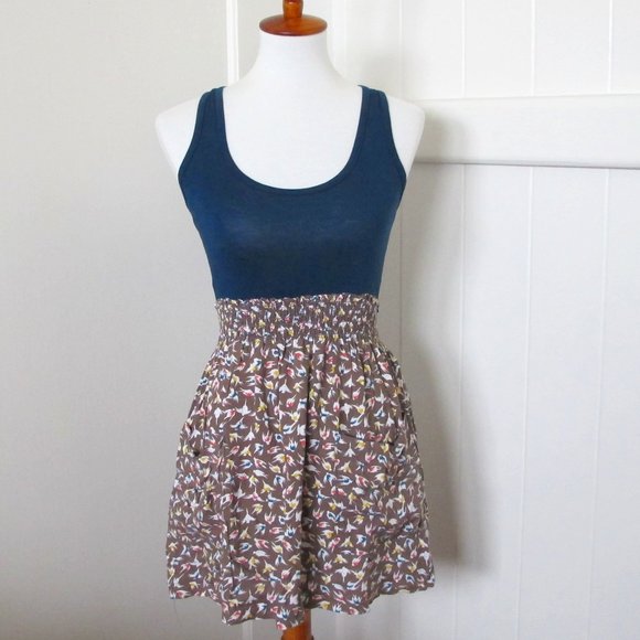 Lush | Racer Back Skater Dress with Pockets and Smock Waist - Picture 1 of 5